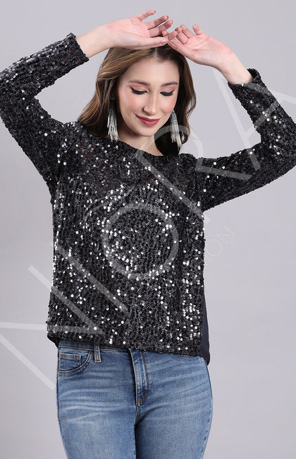 Galaxy Sparkle Sequin Top