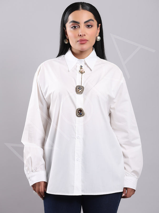 Maison Luxe Jewel Accent Shirt