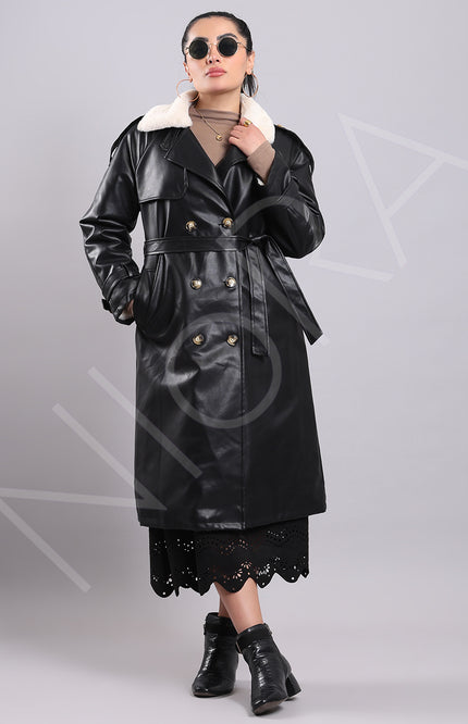 Luxe Shearling Leather Coat