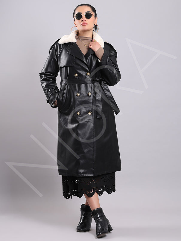 Luxe Shearling Leather Coat
