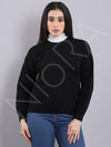 Floral Applique Wool Pullover