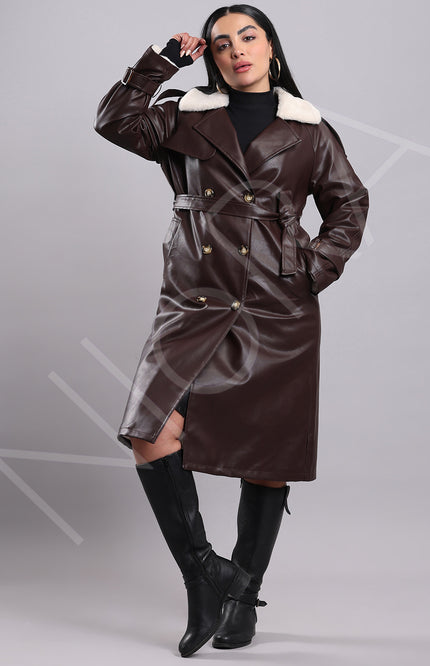 Luxe Shearling Leather Coat
