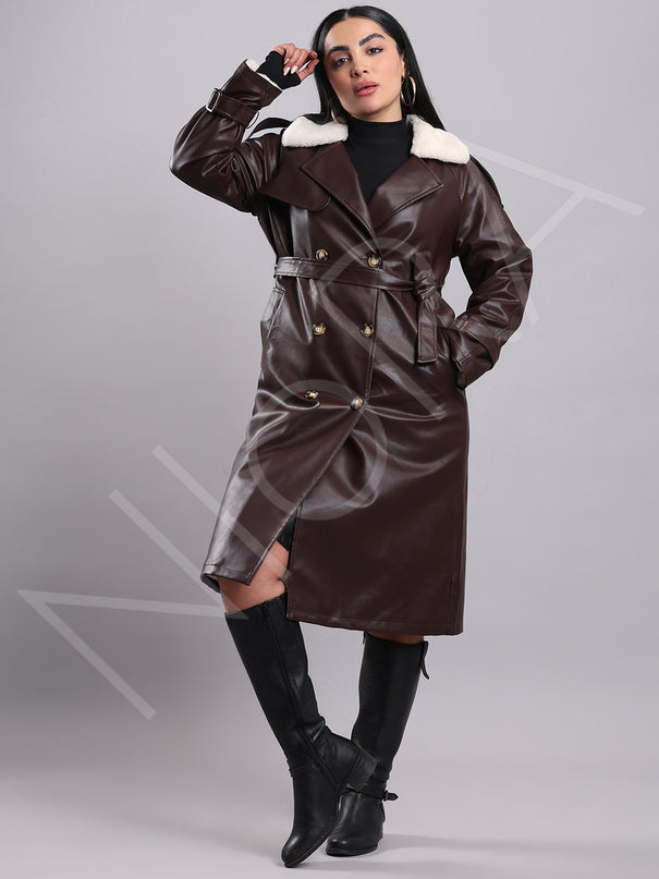 Luxe Shearling Leather Coat