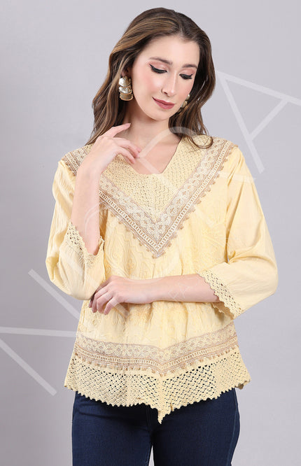 Crochet Lace Embroidered Top