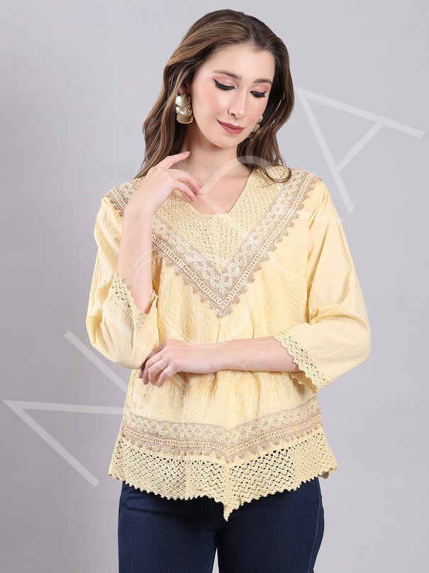 Crochet Lace Embroidered Top