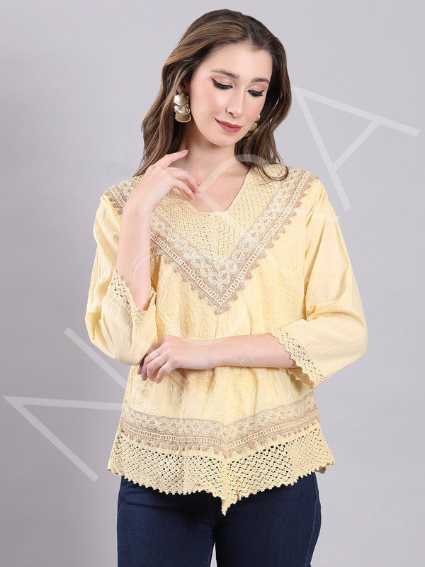 Crochet Lace Embroidered Top