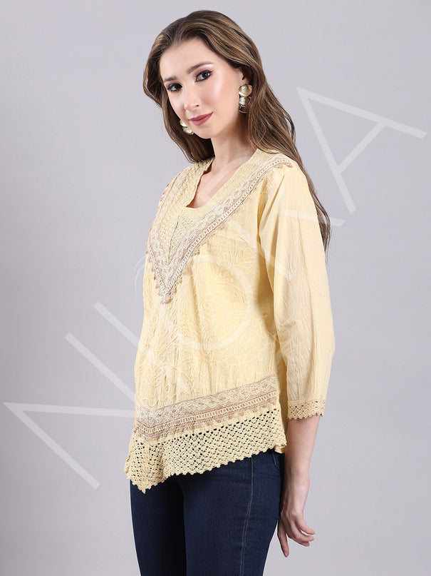 Crochet Lace Embroidered Top