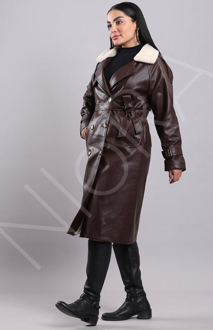 Luxe Shearling Leather Coat
