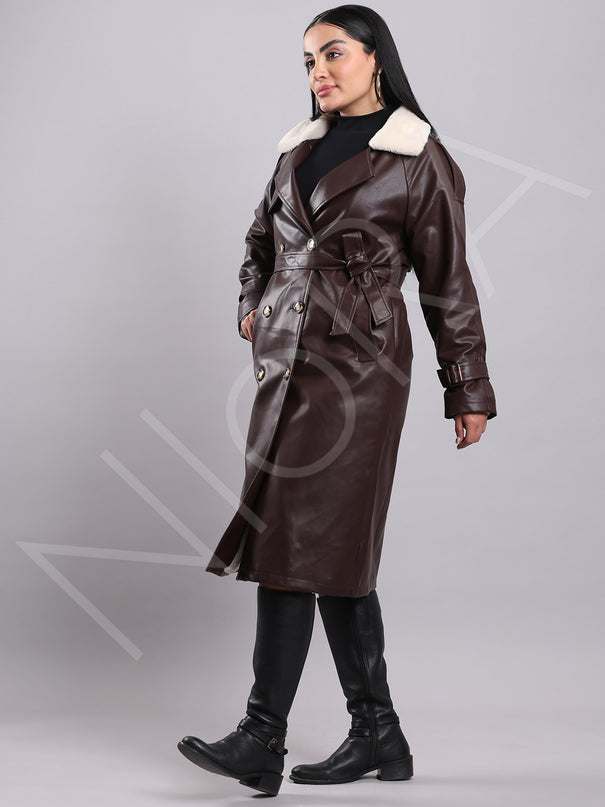 Luxe Shearling Leather Coat
