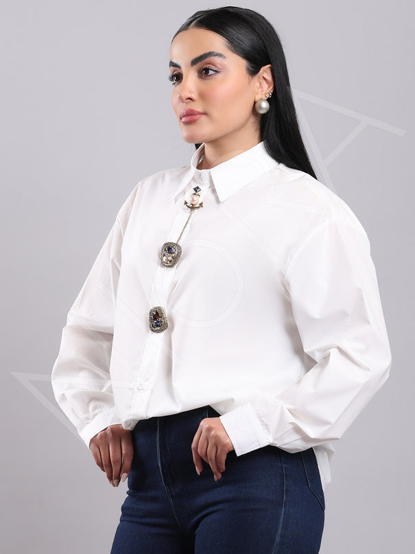 Maison Luxe Jewel Accent Shirt