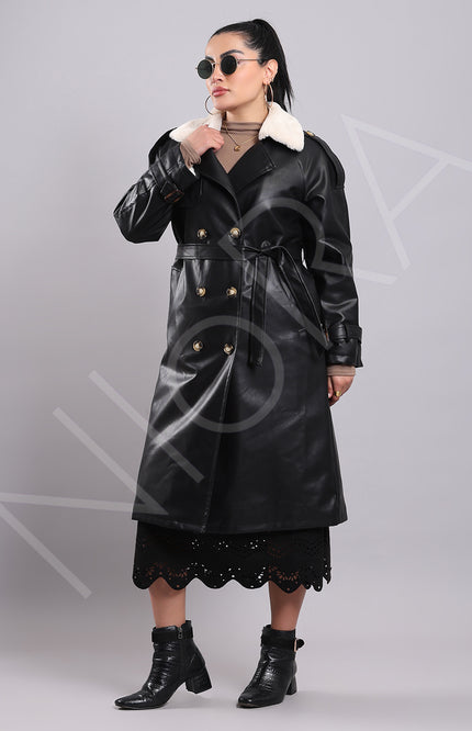 Luxe Shearling Leather Coat