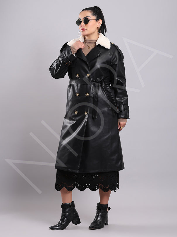 Luxe Shearling Leather Coat