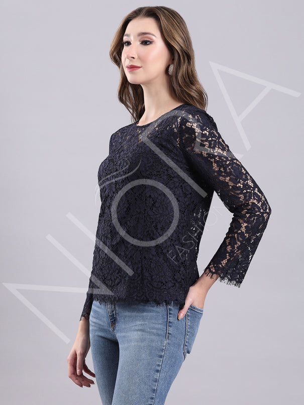 Lace Whisper Fringe Top