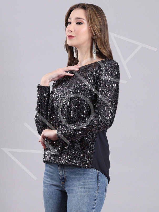 Galaxy Sparkle Sequin Top