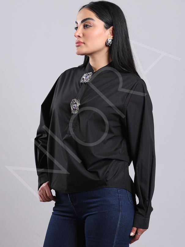 Jewel Dual Brooch Shirt