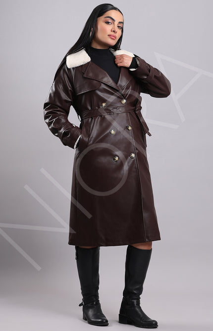 Luxe Shearling Leather Coat
