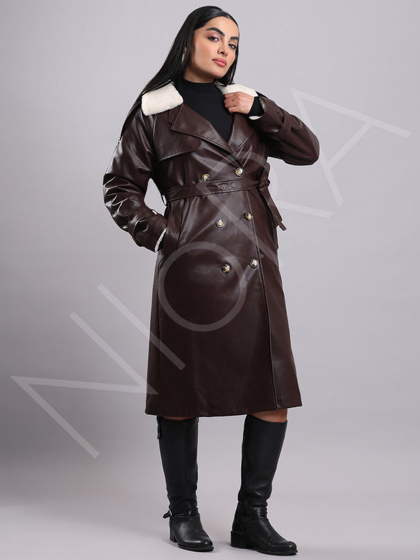 Luxe Shearling Leather Coat