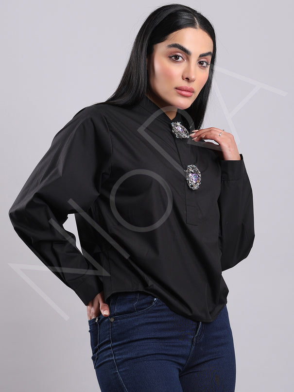 Jewel Dual Brooch Shirt