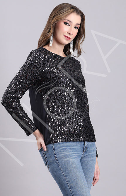 Galaxy Sparkle Sequin Top