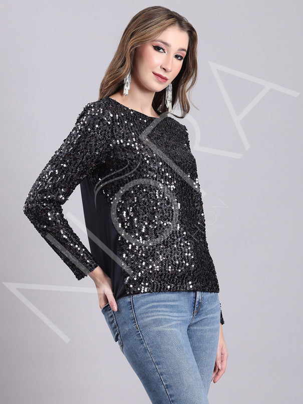 Galaxy Sparkle Sequin Top
