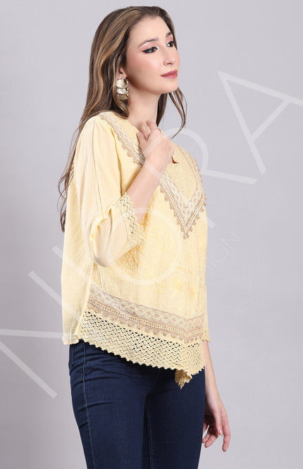Crochet Lace Embroidered Top