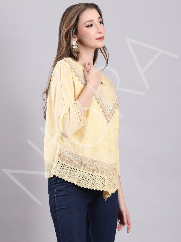 Crochet Lace Embroidered Top