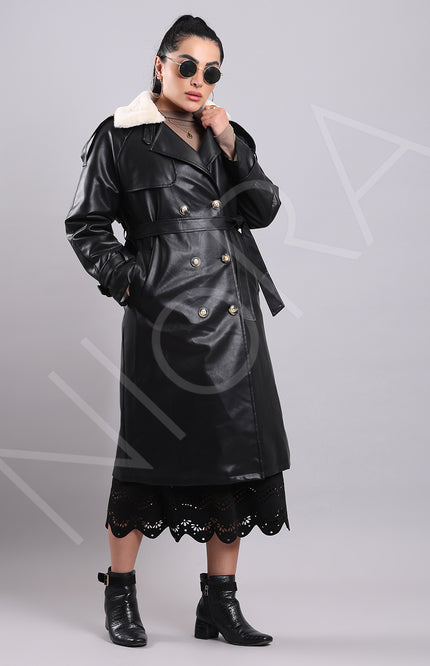 Luxe Shearling Leather Coat