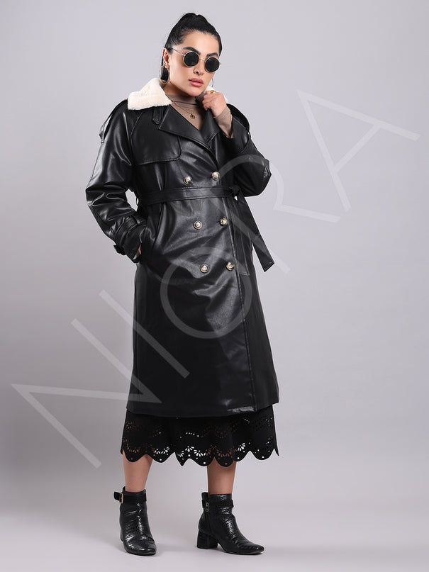 Luxe Shearling Leather Coat