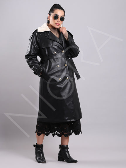 Luxe Shearling Leather Coat