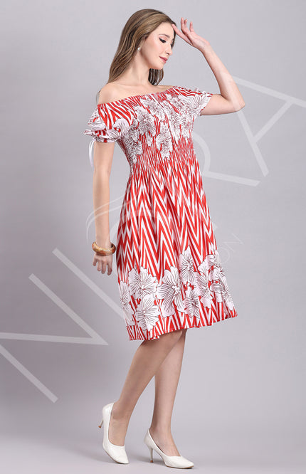 Flora Flame Midi Dress