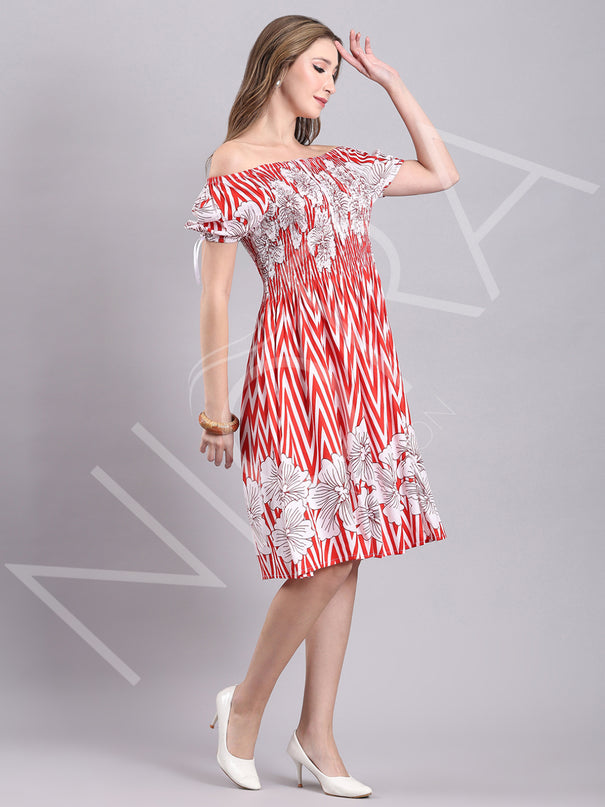 Flora Flame Midi Dress