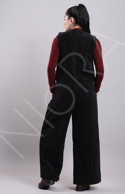 Lace Corduroy 3-Piece Pants Set