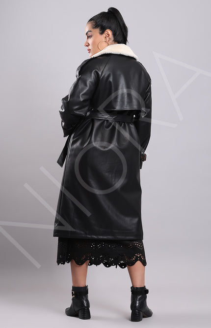 Luxe Shearling Leather Coat