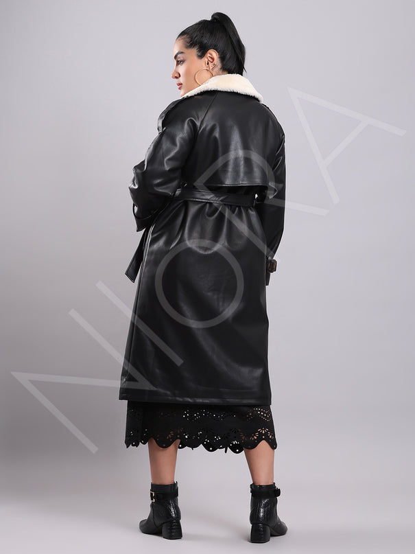 Luxe Shearling Leather Coat