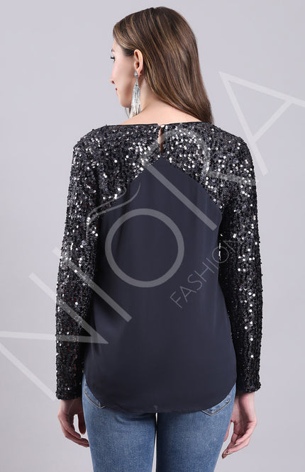 Galaxy Sparkle Sequin Top