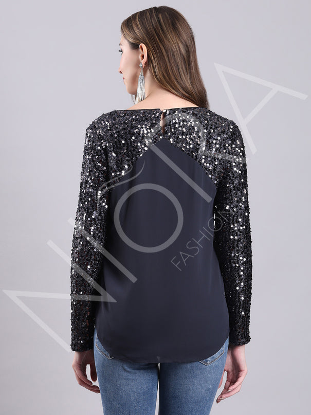 Galaxy Sparkle Sequin Top