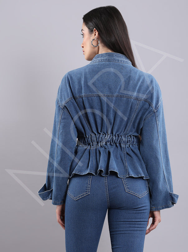 Embellished Denim Top
