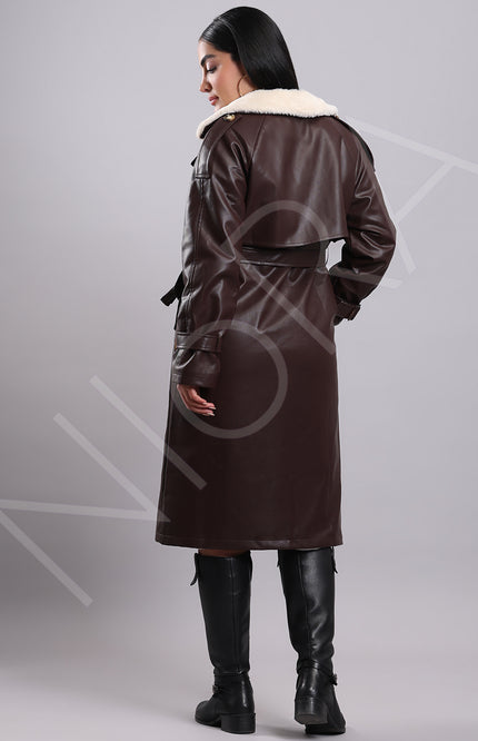 Luxe Shearling Leather Coat