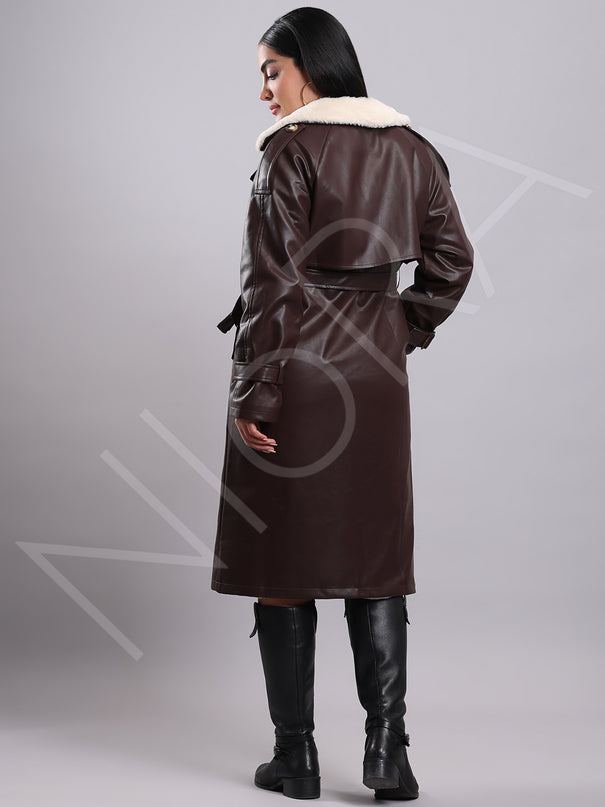 Luxe Shearling Leather Coat