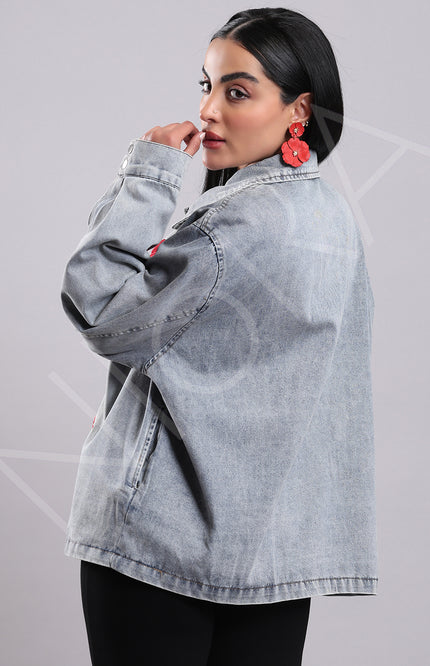 Scarlet Bow Denim Shirt