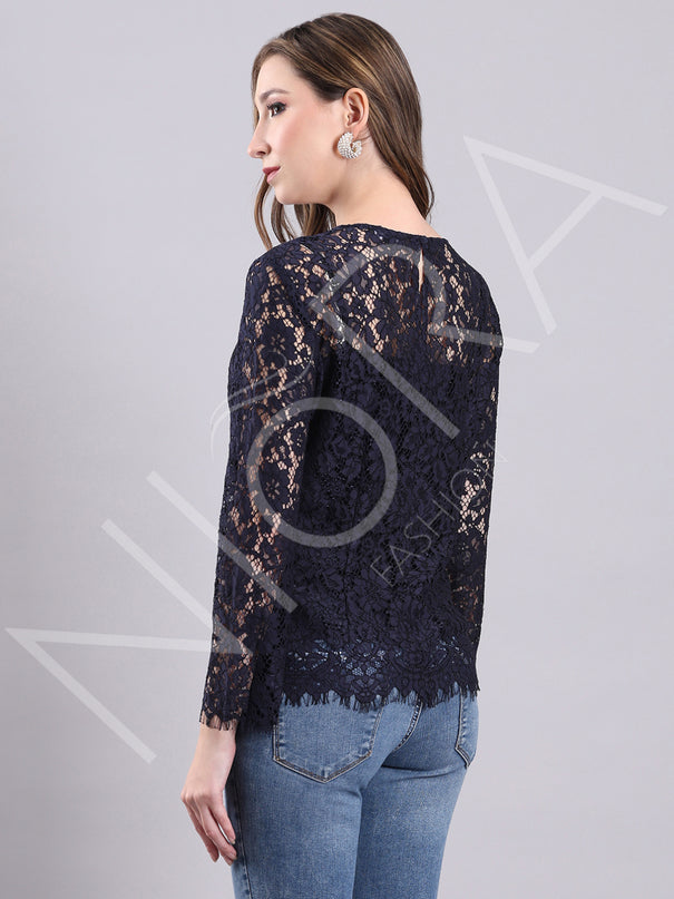 Lace Whisper Fringe Top