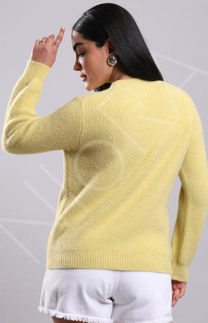 Lace Bow Wool Knit Pullover