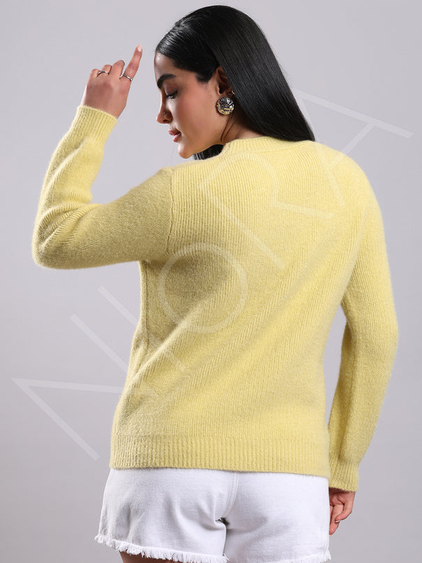 Lace Bow Wool Knit Pullover