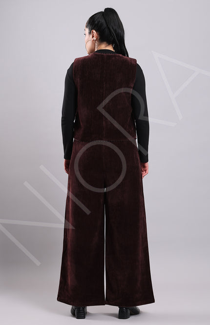 Lace Corduroy 3-Piece Pants Set