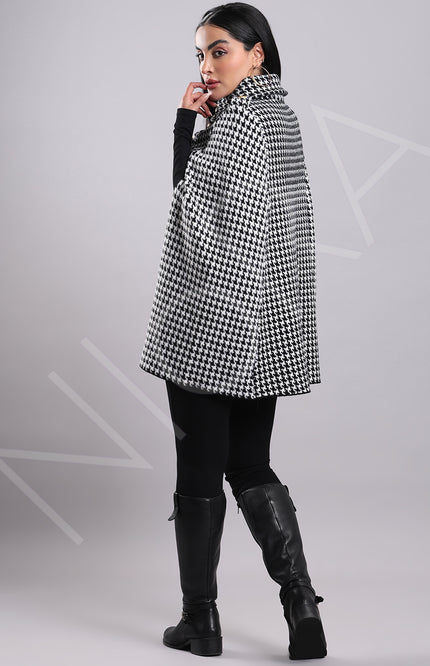 Houndstooth Cape Coat
