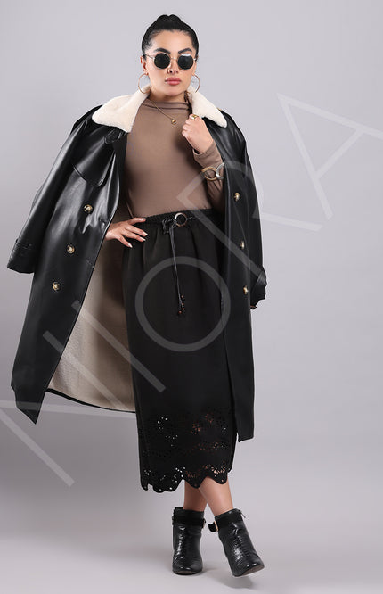 Luxe Shearling Leather Coat
