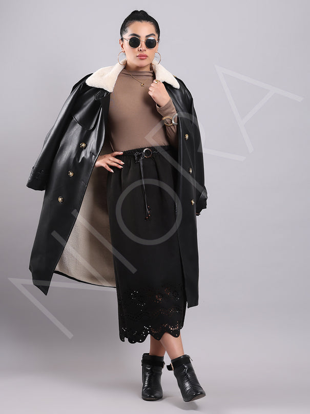 Luxe Shearling Leather Coat