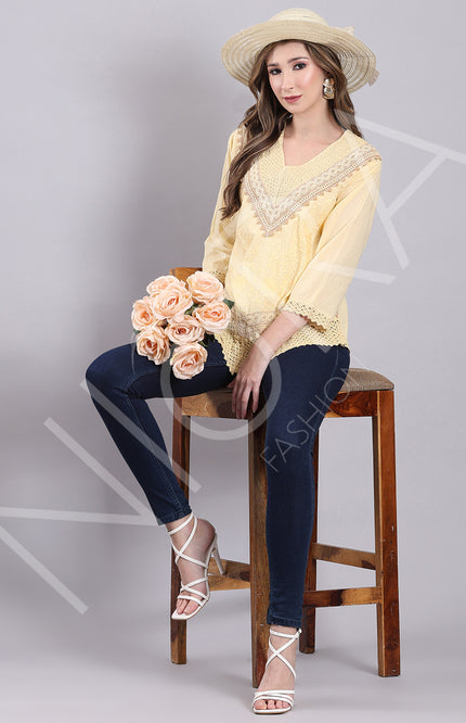 Crochet Lace Embroidered Top