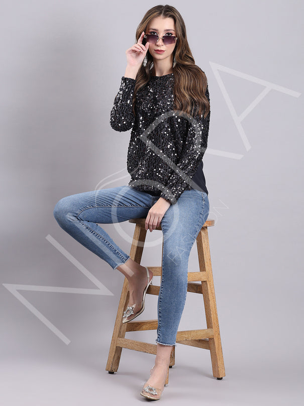 Galaxy Sparkle Sequin Top