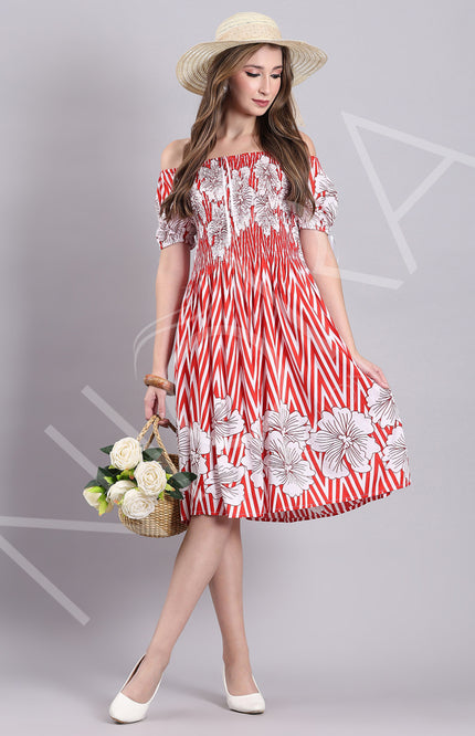 Flora Flame Midi Dress